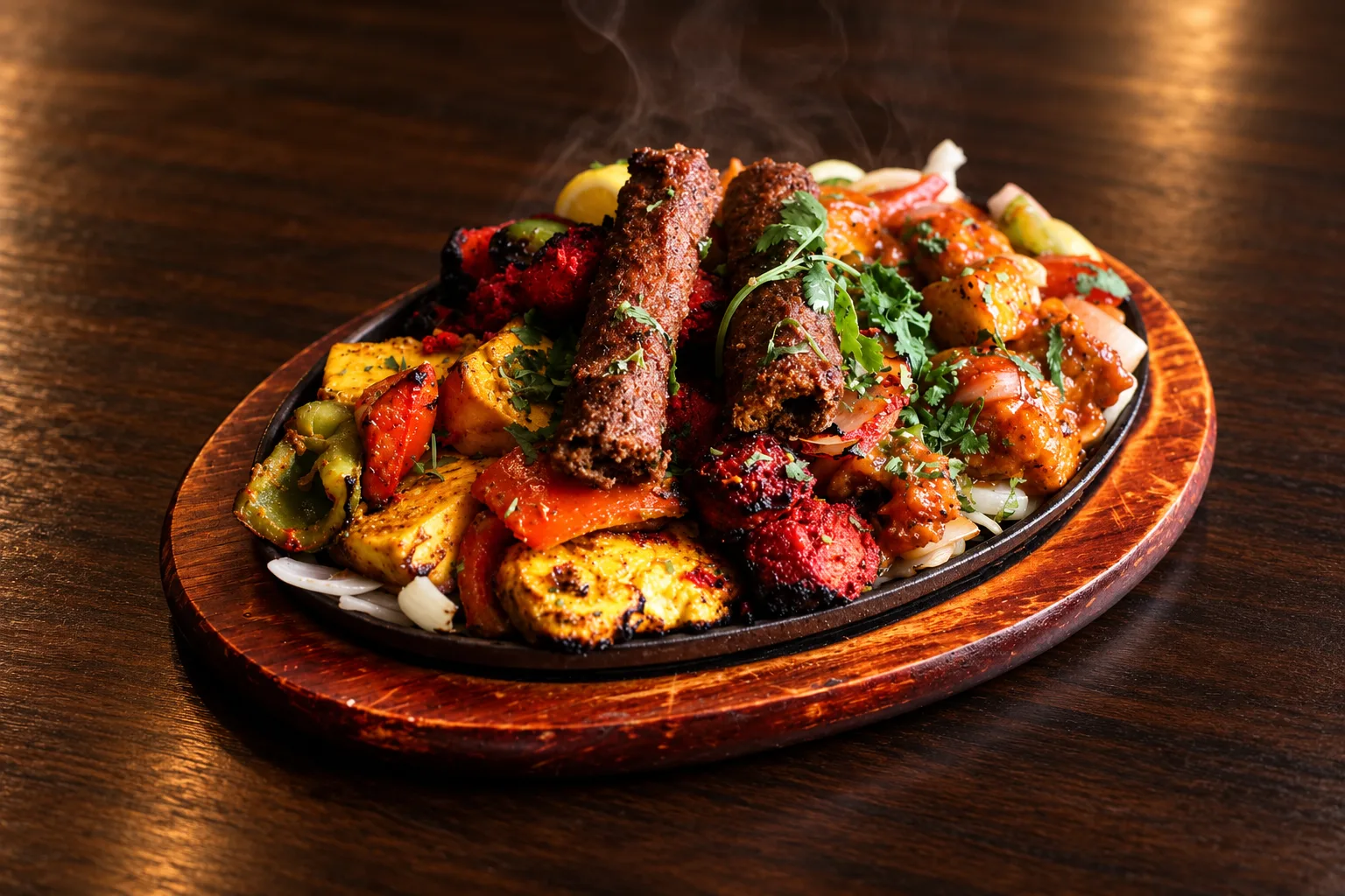 A sizzling Legends mixed grill, straight off the charcoal